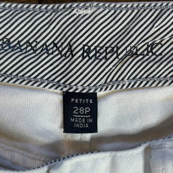 Banana Republic White Flare Wide Leg Stretch Denim Jeans Size 28 Petite - Picture 7 of 11